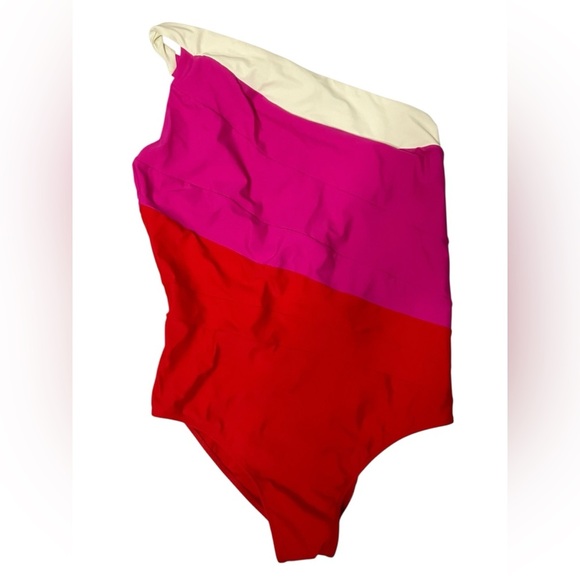 Summersalt Sidestroke Swimsuit One Piece Compression One Shoulder Pink Red 18 - Picture 3 of 8
